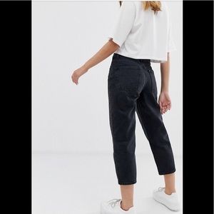 ASOS black cropped mom jeans